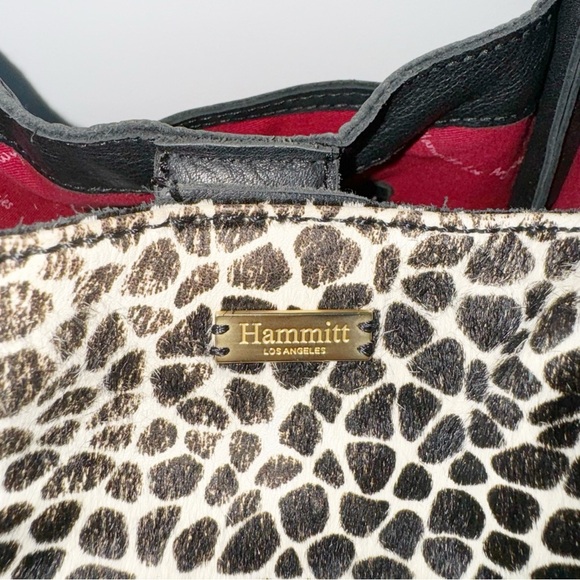 Hammitt Oliver Calf Hair Tote Medium Dapple Black Leather Handbag MobWife - Picture 7 of 16